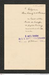 k.k. naturhistorisches Hofmuseum, Intendanzakten 1885-1896 (Hauer), Aktenzahl Z.115.a/1890, Seite 4